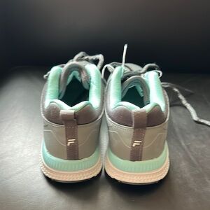 Fila Gray and Green Athletic Shoes with Modern Design